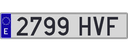 2799HVF matricula larga