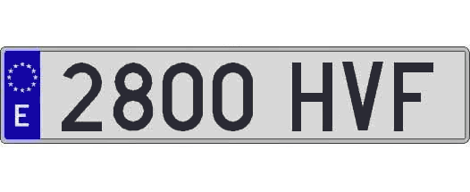 2800HVF matricula larga