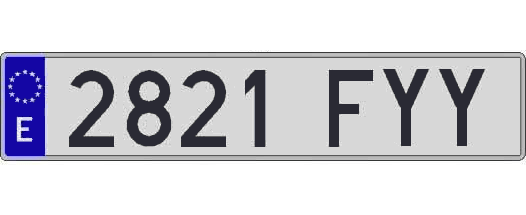 2821FYY matricula larga