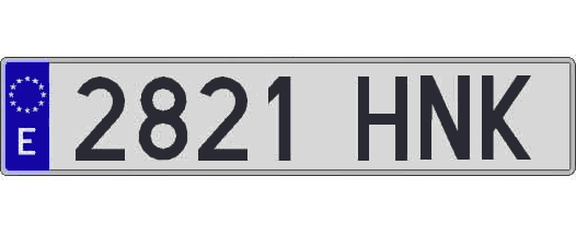 2821HNK matricula larga