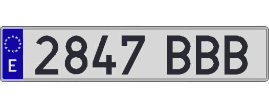 2847BBB matricula larga