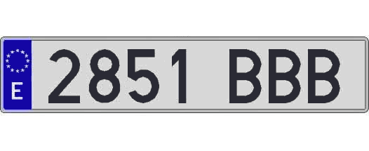 2851BBB matricula larga