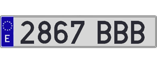 2867BBB matricula larga