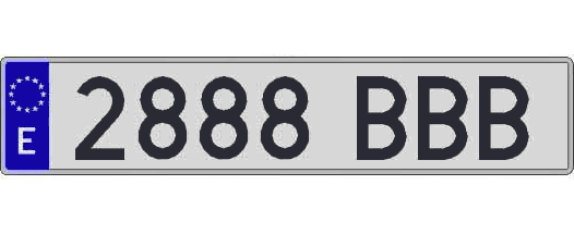 2888BBB matricula larga