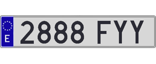 2888FYY matricula larga