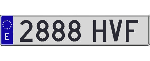 2888HVF matricula larga