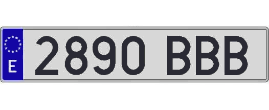 2890BBB matricula larga