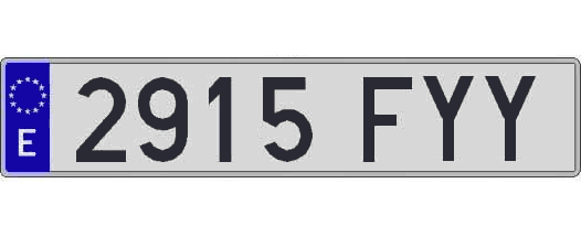 2915FYY matricula larga