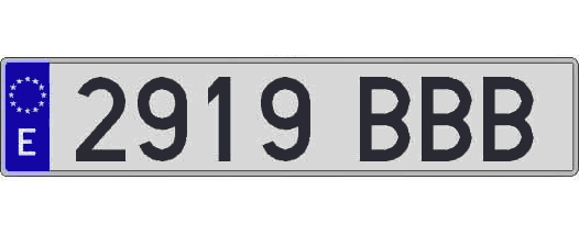 2919BBB matricula larga