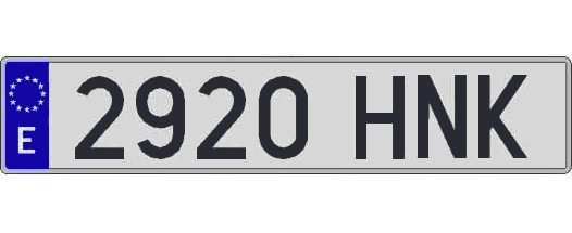 2920HNK matricula larga