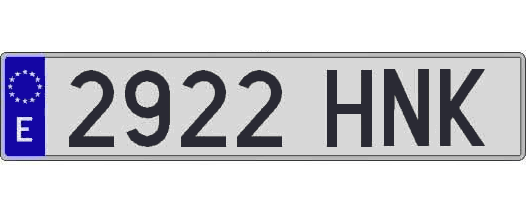 2922HNK matricula larga