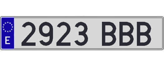 2923BBB matricula larga