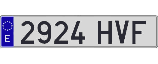 2924HVF matricula larga