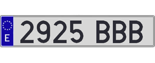 2925BBB matricula larga