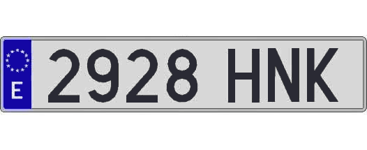 2928HNK matricula larga