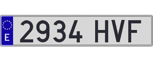 2934HVF matricula larga