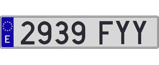 2939FYY matricula larga