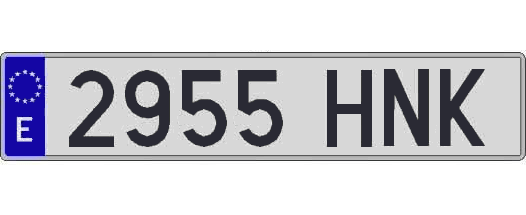 2955HNK matricula larga