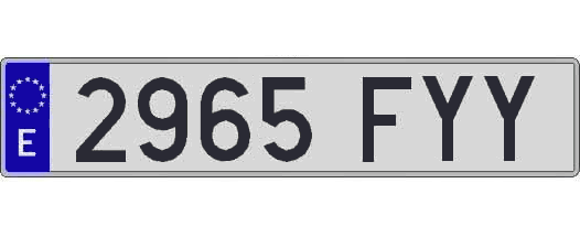 2965FYY matricula larga