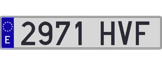 2971HVF matricula larga