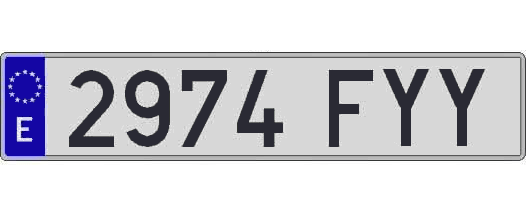 2974FYY matricula larga