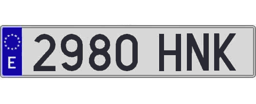 2980HNK matricula larga
