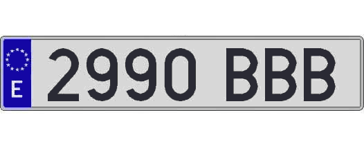 2990BBB matricula larga