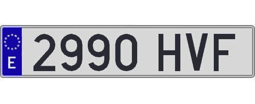 2990HVF matricula larga