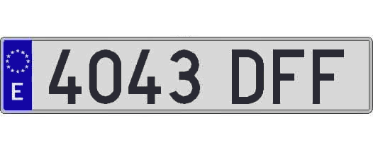 4043DFF matricula larga