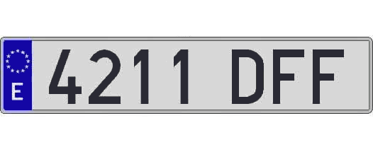 4211DFF matricula larga