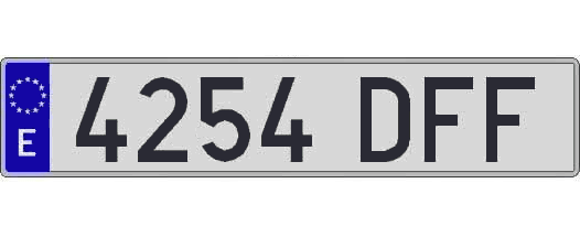 4254DFF matricula larga