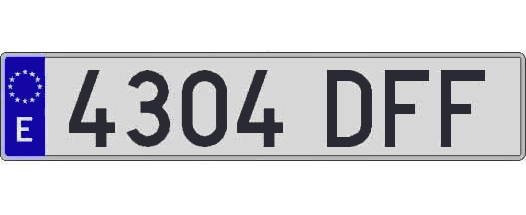 4304DFF matricula larga