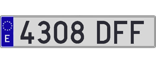 4308DFF matricula larga