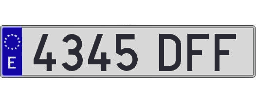 4345DFF matricula larga