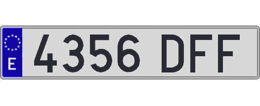 4356DFF matricula larga