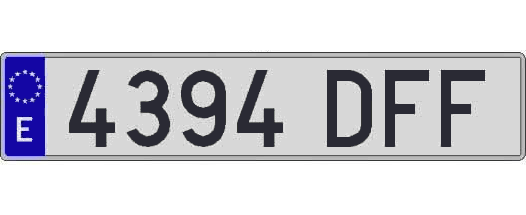 4394DFF matricula larga