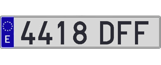 4418DFF matricula larga