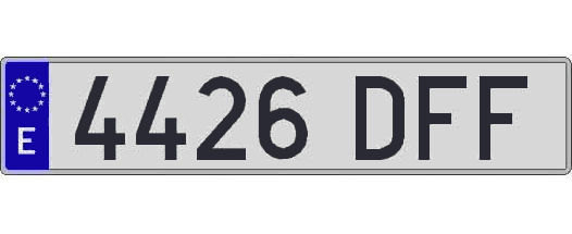 4426DFF matricula larga