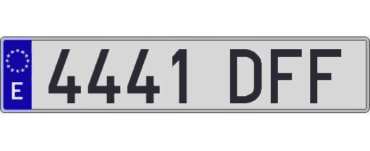4441DFF matricula larga