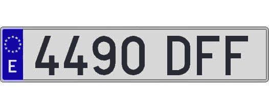 4490DFF matricula larga