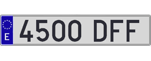 4500DFF matricula larga