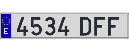 4534DFF matricula larga