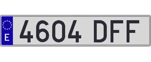 4604DFF matricula larga