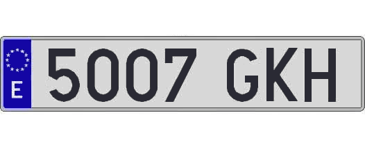5007GKH matricula larga