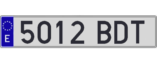 5012BDT matricula larga