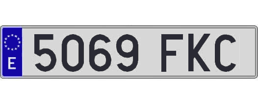 5069FKC matricula larga