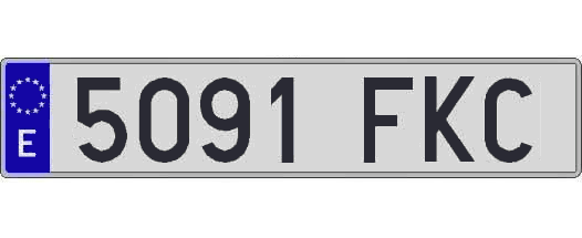 5091FKC matricula larga