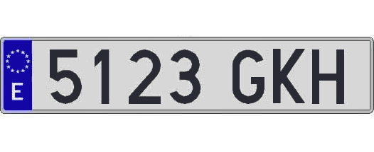 5123GKH matricula larga