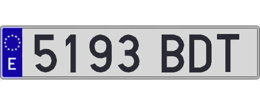 5193BDT matricula larga