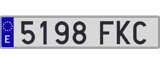5198FKC matricula larga